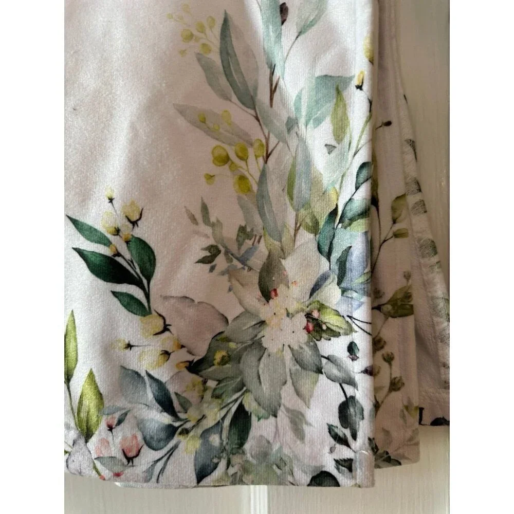 Butterfly white floral kitchen towels